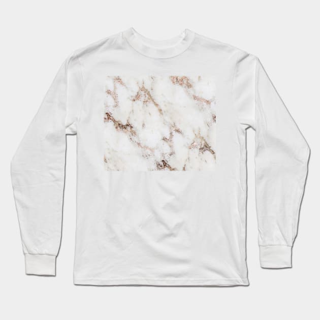 Artico marble - rose gold accents Long Sleeve T-Shirt by marbleco